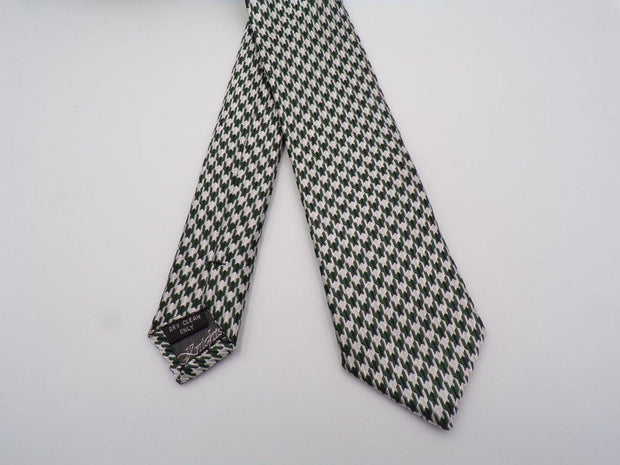 NAVY/WHITE HOUNDSTOOTH CHECKED TIE