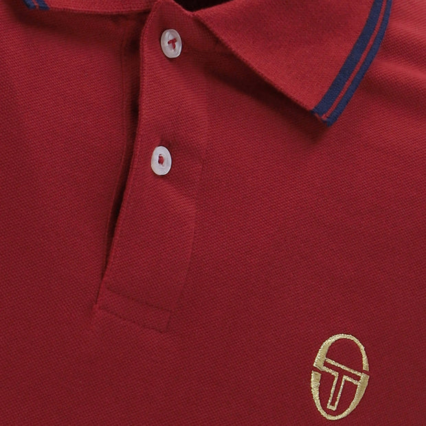 Sergio Tacchini Tipped Polo Shirt. Wine