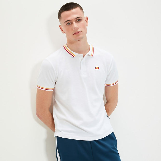 Ellesse Tipped Polo Shirt. White