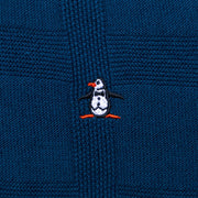 Original Penguin Quarter Zip Polo Knit. Poseidon Blue.