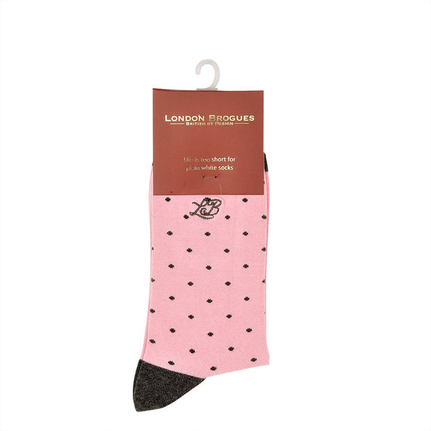 London Brogues Pink Spot Socks