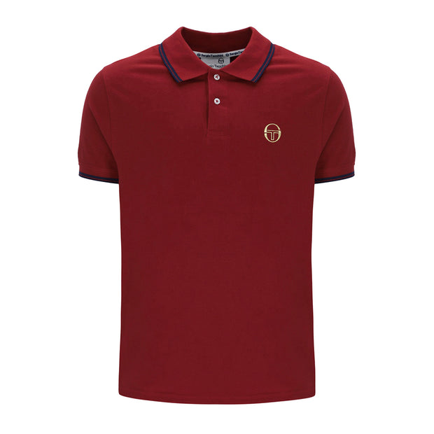 Sergio Tacchini Tipped Polo Shirt. Wine