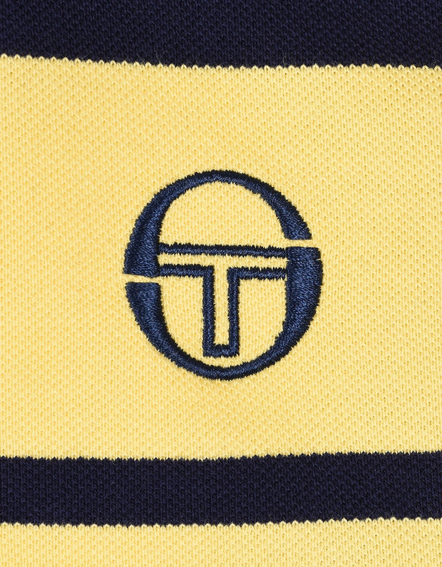 Sergio Tacchini Young Line Polo. Navy/Lemon