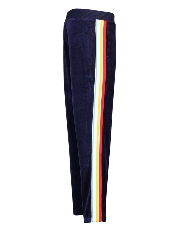 Sergio Tacchini Slice Velour Joggers in Maritime Blue / Gold