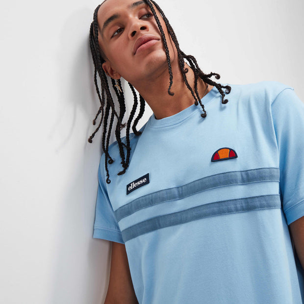 Ellesse Twin Stripe Tee. Light Blue