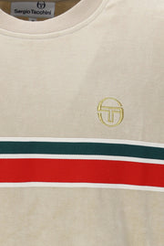 Sergio Tacchini Velour Tee. Stone