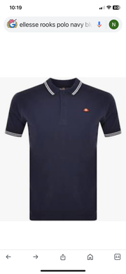 Ellesse Tipped Polo Shirt. Navy