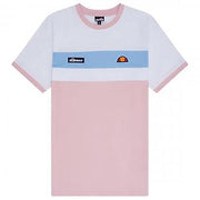 Ellesse Blockadi Tee Shirt. Pink/White/Blue