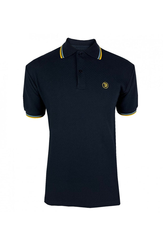 Trojan Twin Tipped Textured Polo. Navy