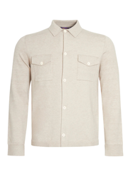 Arthur & Russel Eli Knit Overshirt in Oatmeal