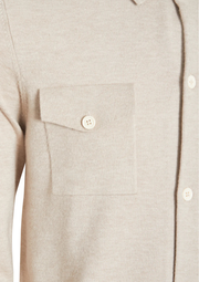 Arthur & Russel Eli Knit Overshirt in Oatmeal