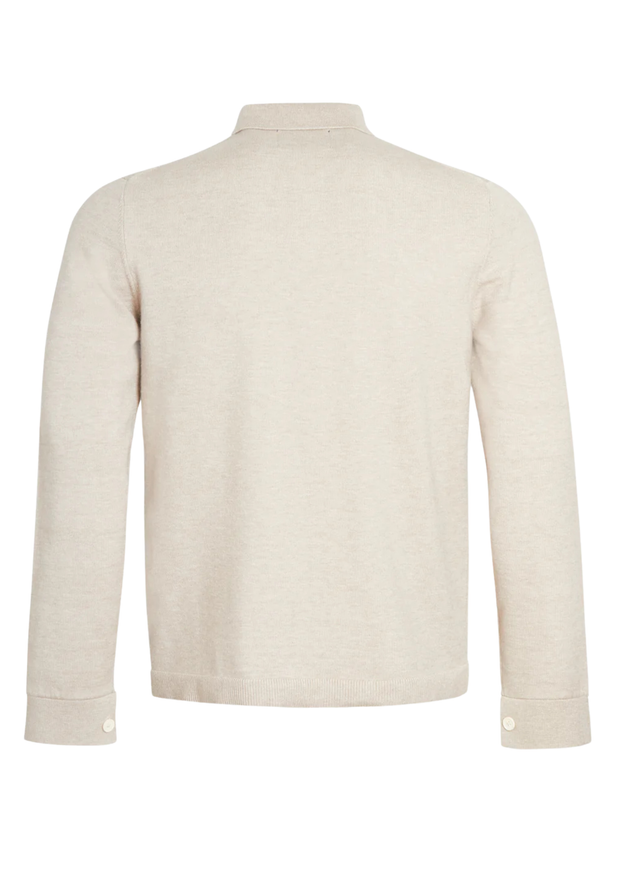 Arthur & Russel Eli Knit Overshirt in Oatmeal