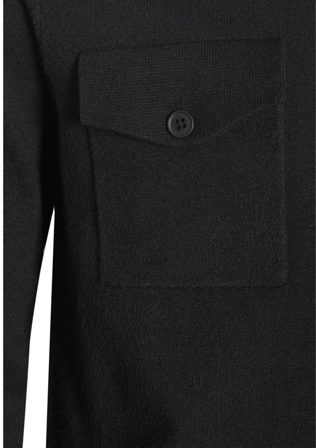 Arthur & Russel Eli Knit Overshirt in Black