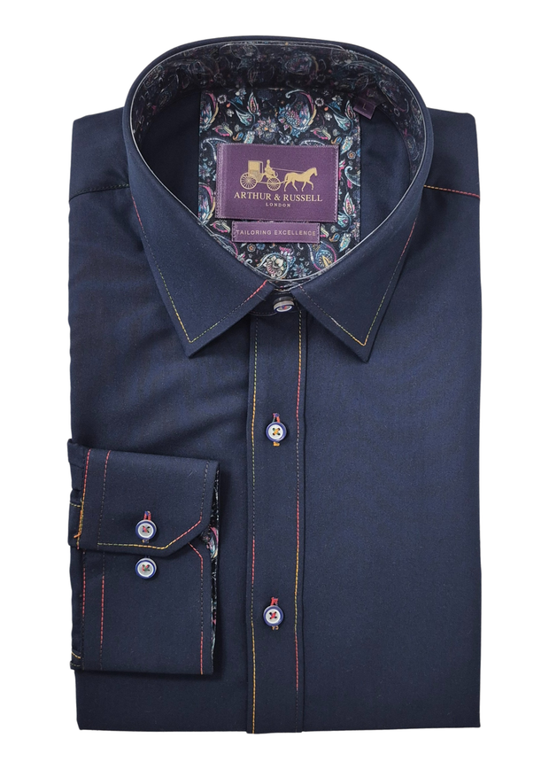 Arthur & Russel PSH-686 Shirt in Navy / Multi