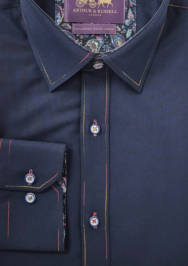Arthur & Russel PSH-686 Shirt in Navy / Multi
