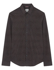 Ben Sherman Geo Print Long Sleeve Shirt in Black