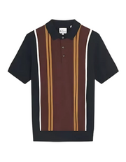 Ben Sherman Short Sleeve Knit Polo in Black