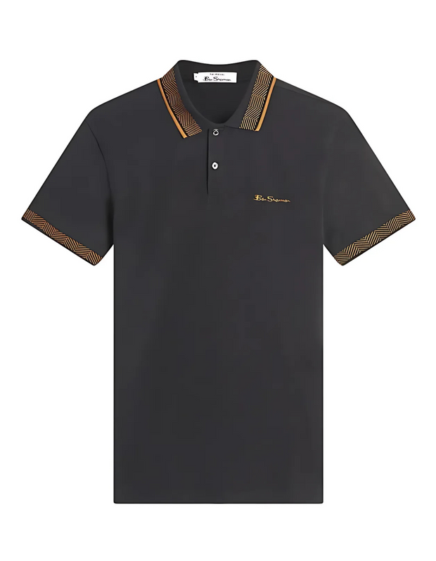 Ben Sherman Contrast Collar Polo in 280 Black