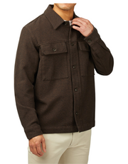 Ben Sherman Cotton Shacket in Cocoa Brown