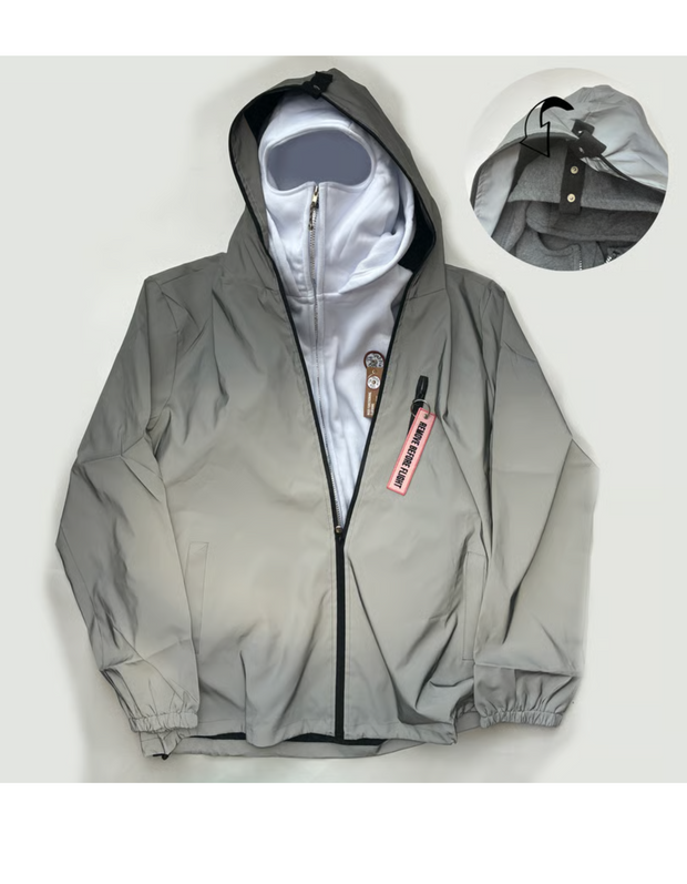 Dr Poppin' Off Reflective Waterproof Jacket in Silver