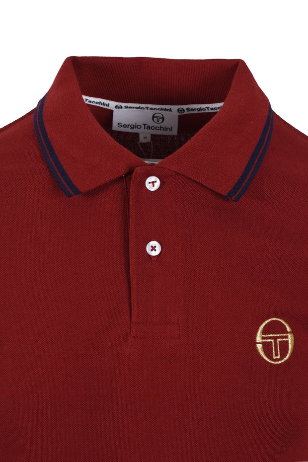 Sergio Tacchini Tipped Polo Shirt. Wine