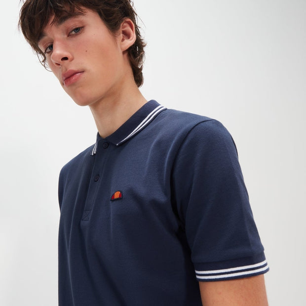 Ellesse Tipped Polo Shirt. Navy