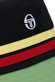 Sergio Tacchini Bucket Hat. Black/Jade Green