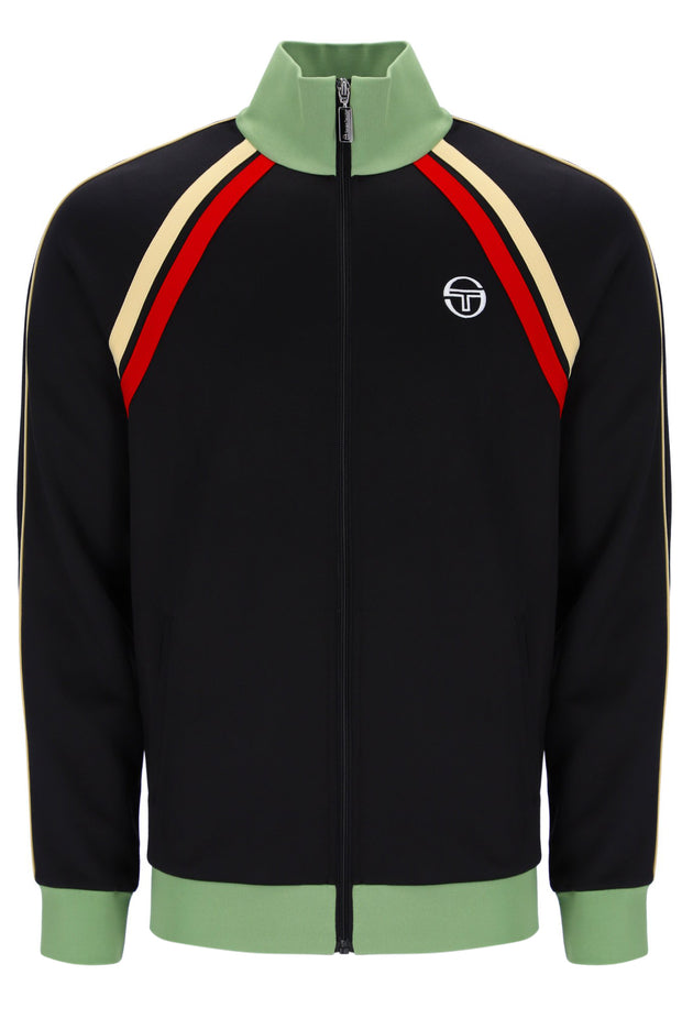 Sergio Tacchini Track Jacket. Black/Jade Green