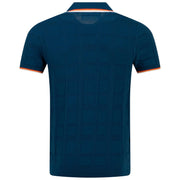 Original Penguin Quarter Zip Polo Knit. Poseidon Blue.