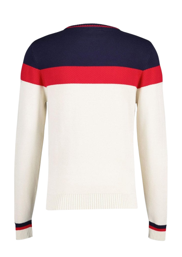 FILA Alden Knitted Jumper in Navy / Gardenia / Red