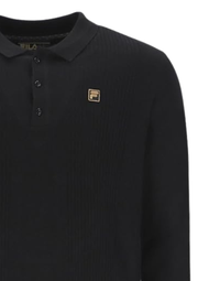 Fila Gold Frank Long Sleeve Knit Polo in Black