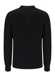 Fila Gold Frank Long Sleeve Knit Polo in Black