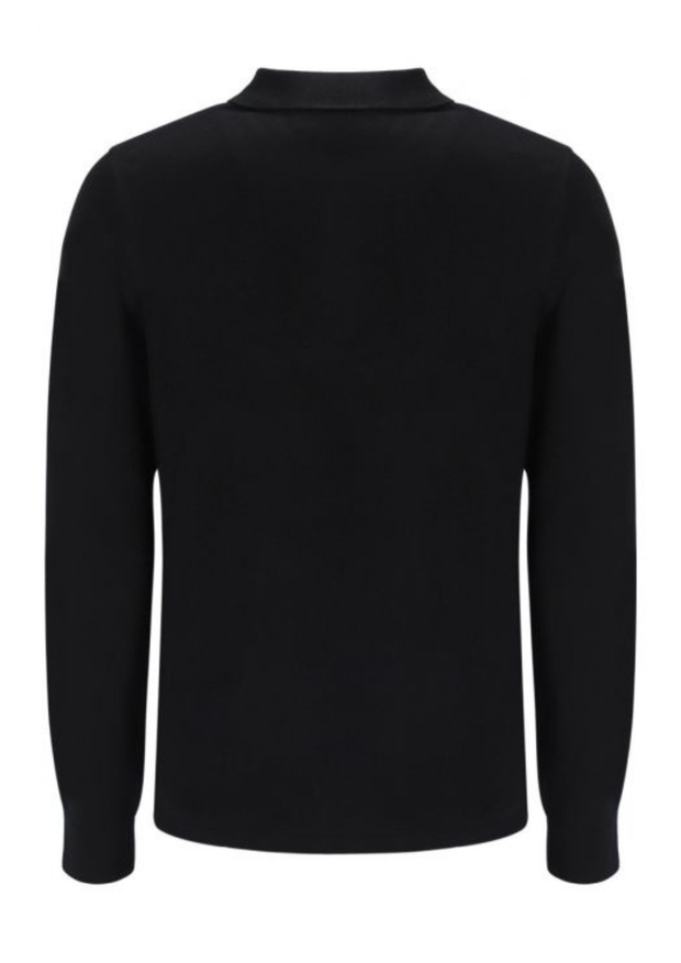 Fila Gold Frank Long Sleeve Knit Polo in Black