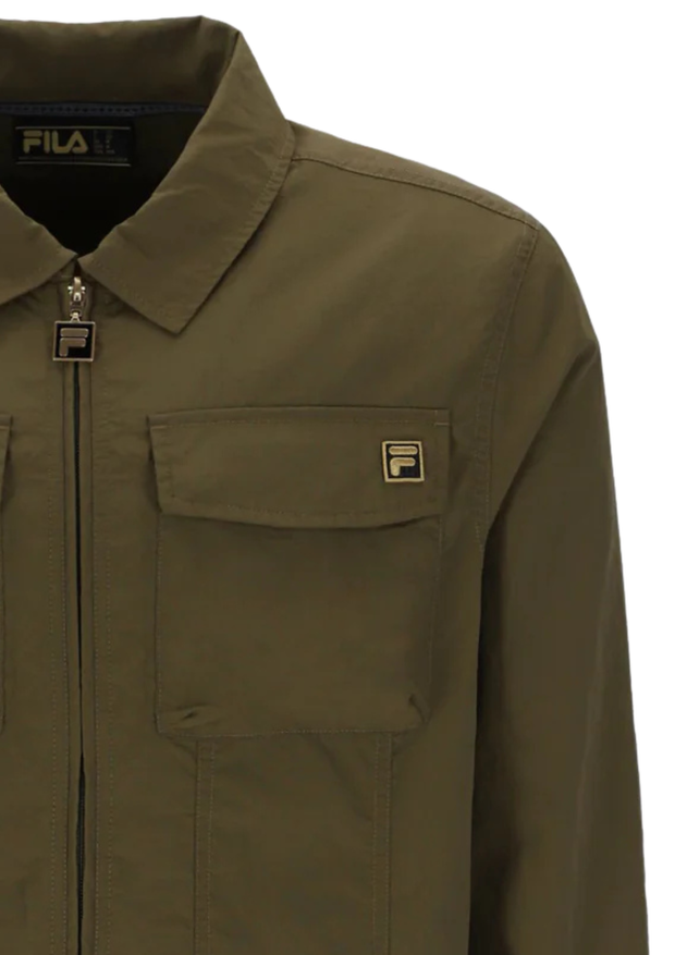 FILA Gold Kasa Overshirt Jacket in Dark Olive