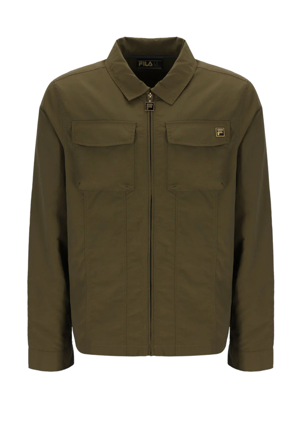 FILA Gold Kasa Overshirt Jacket in Dark Olive