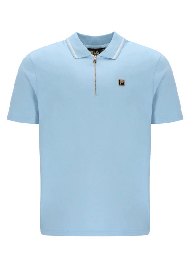 FILA Gold Lemar Zip Polo in Summer Song / Egret