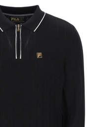 Fila Gold Sully Long Sleeve Polo in Black
