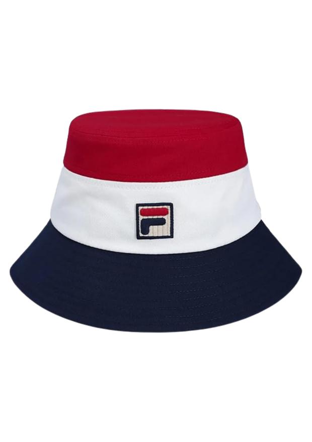 FILA Marco Trio Bucket Hat in Red / Gardenia / Navy