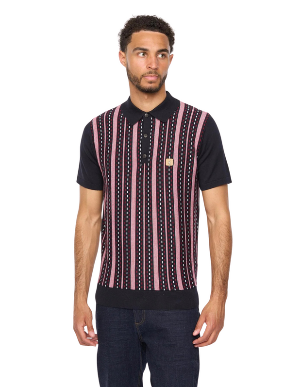 Gabbici Johnny Knitted Polo in Navy