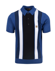 Gabicci Searle Knitted Polo in Sapphire