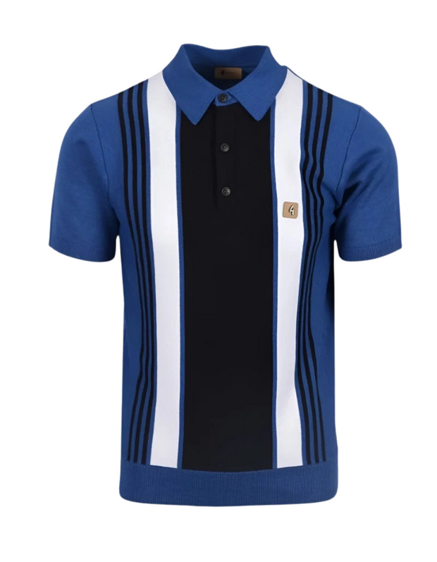 Gabicci Searle Knitted Polo in Sapphire