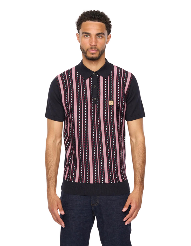 Gabbici Johnny Knitted Polo in Navy