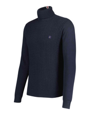 Gabicci Leonard Roll Neck Knit in Navy