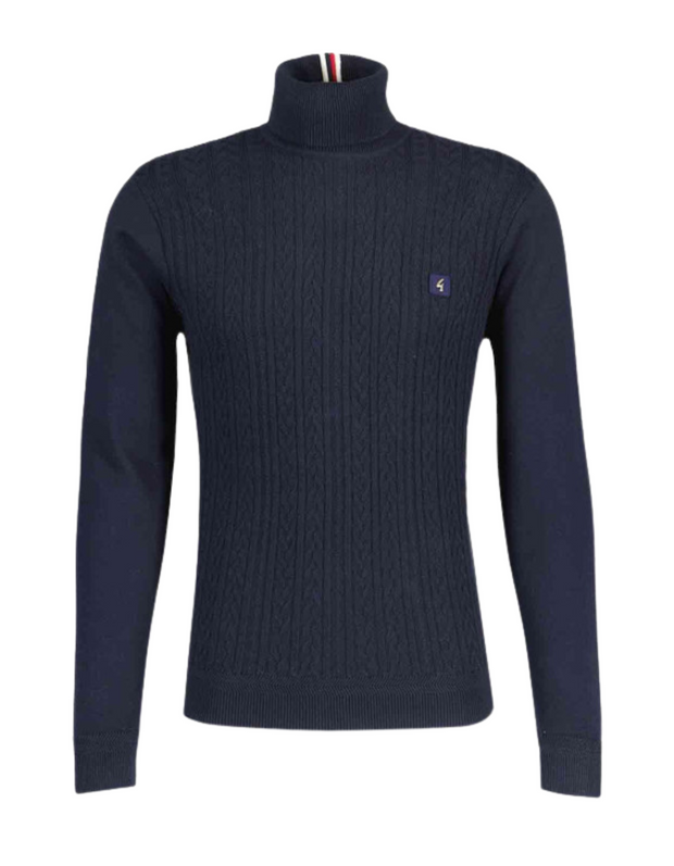Gabicci Leonard Roll Neck Knit in Navy