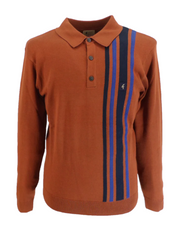 Gabicci Soda Long Sleeve Polo in Paprika