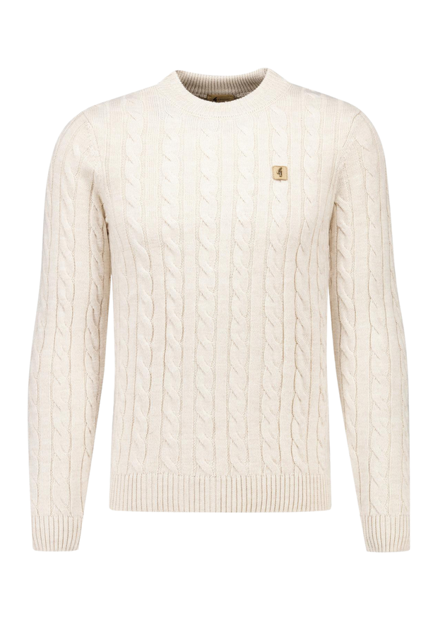 Gabicci Temor Cable Knit Jumper in Linen