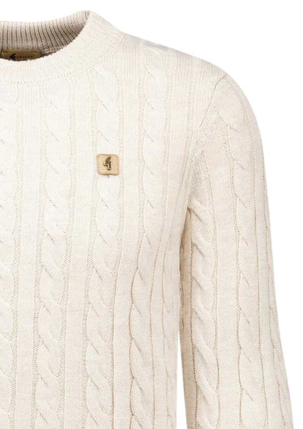 Gabicci Temor Cable Knit Jumper in Linen