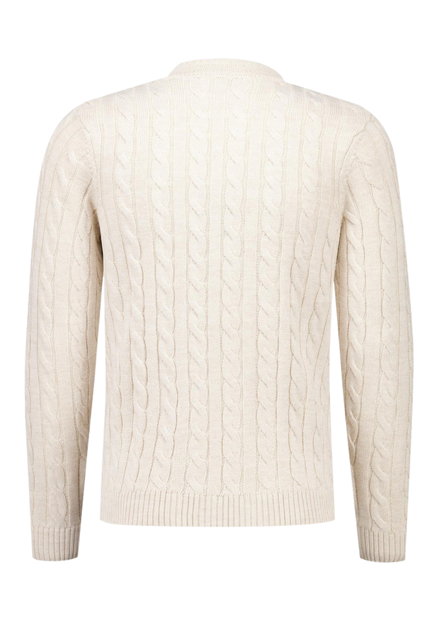 Gabicci Temor Cable Knit Jumper in Linen