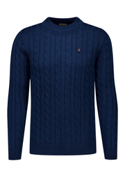 Gabicci Temor Cable Knit Jumper in Navy