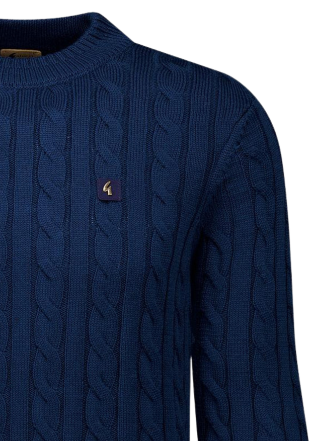 Gabicci Temor Cable Knit Jumper in Navy